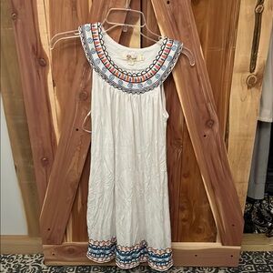 Aryeh White Embellished Tiered Sundress